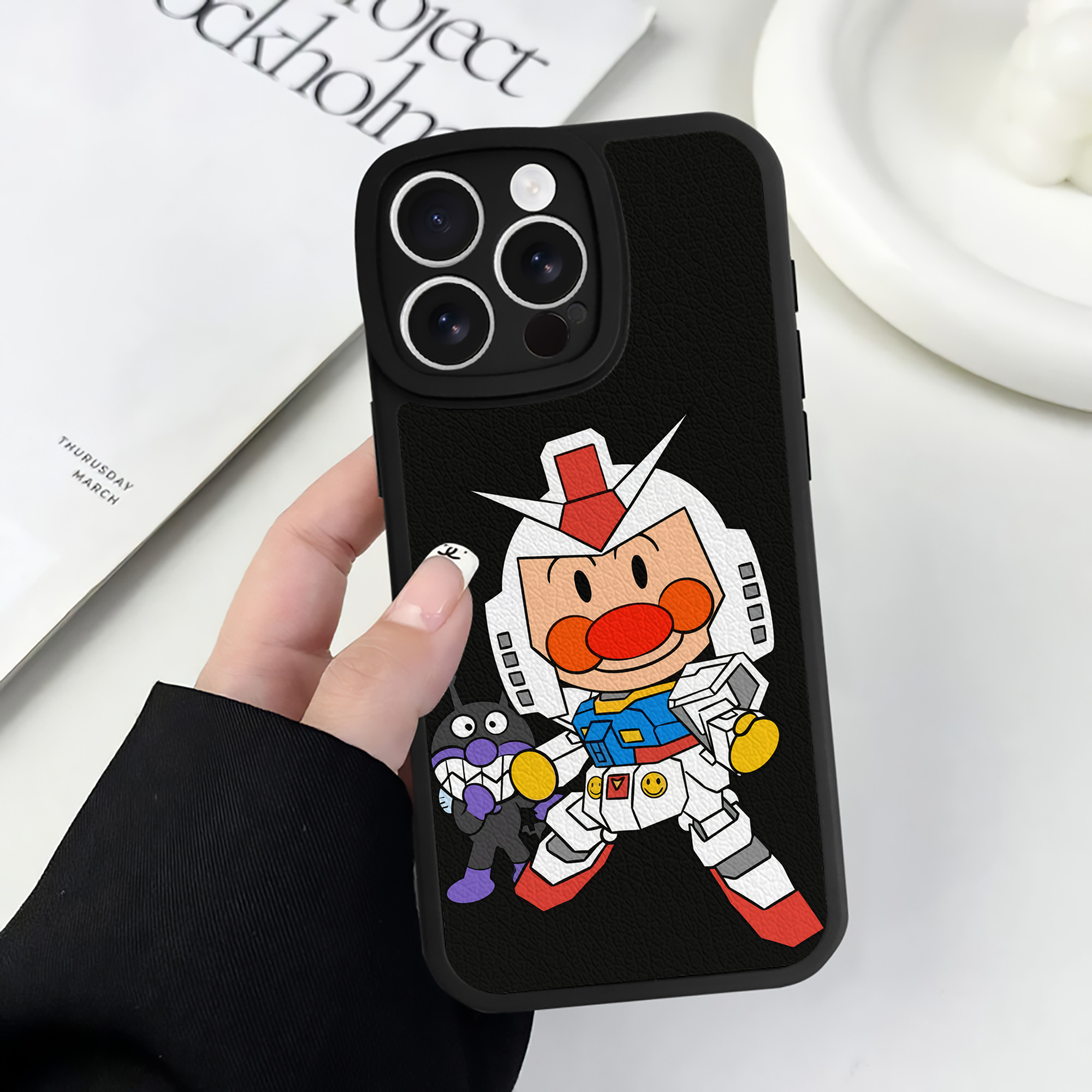 （画像用） アンパンマン Anpanman 【iPhone 16シリーズ対応】シリコンスマホケース（レザー調） 材質：シリコン